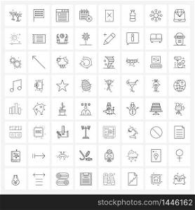 Simple Set of 64 Line Icons such as smartphone, cross, layout, remove, content Vector Illustration