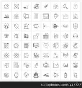 Simple Set of 64 Line Icons such as tree, green, ventilator, ecology, machine Vector Illustration