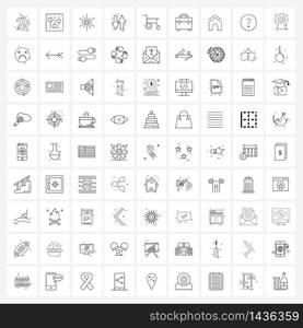 Simple Set of 81 Line Icons such as handicapped, luggage, blast, cart, down arrow Vector Illustration