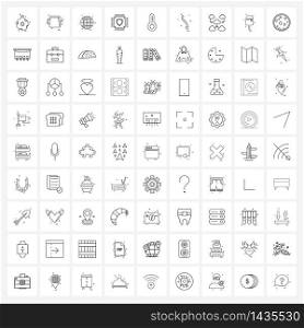 Simple Set of 81 Line Icons such as temperature, protected, shower, shield, global Vector Illustration