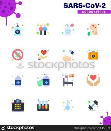Simple Set of Covid-19 Protection Blue 25 icon pack icon included bacteria, man, bottle, healthcare, vomit viral coronavirus 2019-nov disease Vector Design Elements
