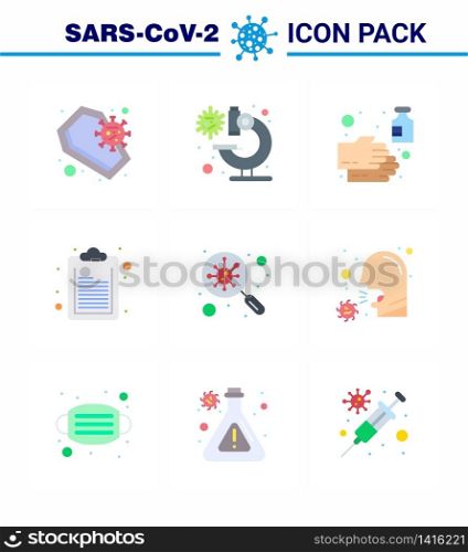 Simple Set of Covid-19 Protection Blue 25 icon pack icon included bacteria, document, virus, check list, wash viral coronavirus 2019-nov disease Vector Design Elements
