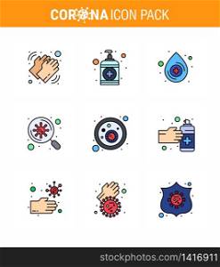Simple Set of Covid-19 Protection Blue 25 icon pack icon included bacteria, scan, care, virus, bacteria viral coronavirus 2019-nov disease Vector Design Elements