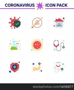 Simple Set of Covid-19 Protection Blue 25 icon pack icon included bacteria, laboratory, risk, lab, chemistry viral coronavirus 2019-nov disease Vector Design Elements