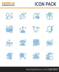 Simple Set of Covid-19 Protection Blue 25 icon pack icon included banned travel, medical, pulses, hygiene, washing viral coronavirus 2019-nov disease Vector Design Elements