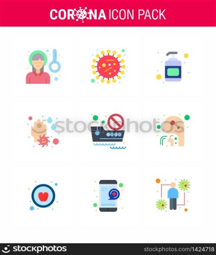 Simple Set of Covid-19 Protection Blue 25 icon pack icon included banned travel, wash, virus, soap, sanitizer viral coronavirus 2019-nov disease Vector Design Elements