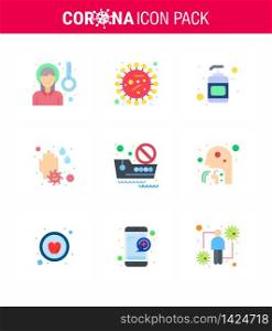 Simple Set of Covid-19 Protection Blue 25 icon pack icon included banned travel, wash, virus, soap, sanitizer viral coronavirus 2019-nov disease Vector Design Elements