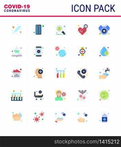 Simple Set of Covid-19 Protection Blue 25 icon pack icon included blood, time, corona, pulse, beat viral coronavirus 2019-nov disease Vector Design Elements