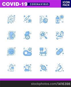Simple Set of Covid-19 Protection Blue 25 icon pack icon included coronavirus, protection, disease, virus, cleaning viral coronavirus 2019-nov disease Vector Design Elements