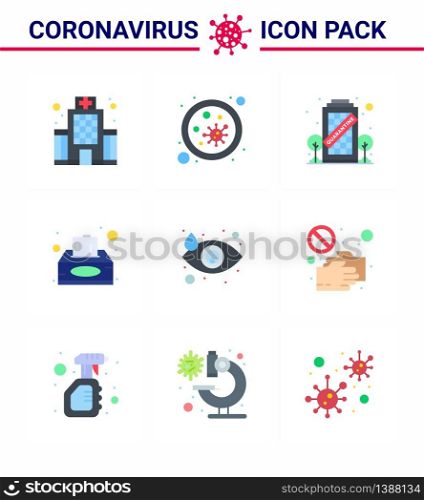 Simple Set of Covid-19 Protection Blue 25 icon pack icon included crying, tissue, virus, napkin, staying viral coronavirus 2019-nov disease Vector Design Elements