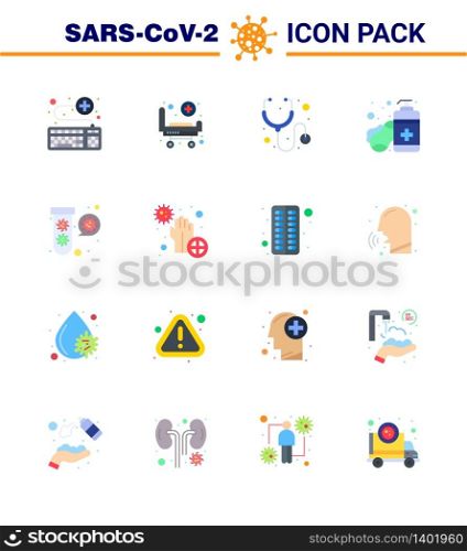 Simple Set of Covid-19 Protection Blue 25 icon pack icon included elucation, hands care, wheels, sanitizer, soap viral coronavirus 2019-nov disease Vector Design Elements