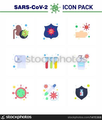 Simple Set of Covid-19 Protection Blue 25 icon pack icon included lab, care, bacteria, tissue, paper viral coronavirus 2019-nov disease Vector Design Elements