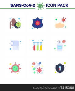 Simple Set of Covid-19 Protection Blue 25 icon pack icon included lab, care, bacteria, tissue, paper viral coronavirus 2019-nov disease Vector Design Elements