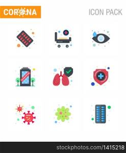 Simple Set of Covid-19 Protection Blue 25 icon pack icon included lungs, staying, crying, quarantine, building viral coronavirus 2019-nov disease Vector Design Elements