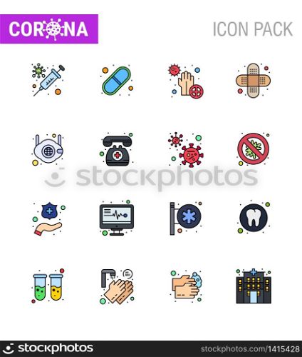 Simple Set of Covid-19 Protection Blue 25 icon pack icon included mask, injury, covid, bandage, bacteria viral coronavirus 2019-nov disease Vector Design Elements