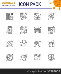 Simple Set of Covid-19 Protection Blue 25 icon pack icon included medical, medical, hands, healthcare, research viral coronavirus 2019-nov disease Vector Design Elements