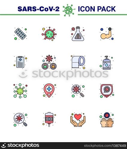 Simple Set of Covid-19 Protection Blue 25 icon pack icon included muscle, arm, covid, layer, lab viral coronavirus 2019-nov disease Vector Design Elements