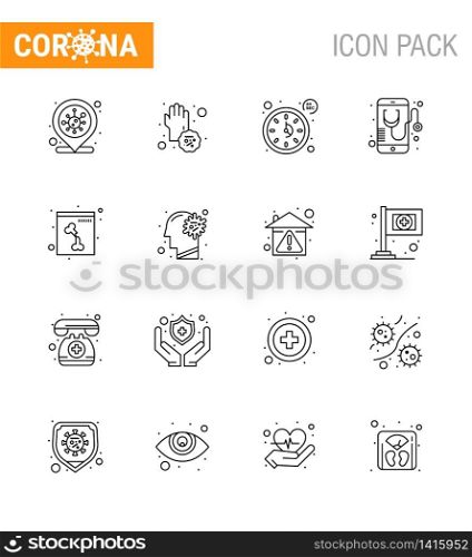 Simple Set of Covid-19 Protection Blue 25 icon pack icon included online, medical, hands, healthcare, timer viral coronavirus 2019-nov disease Vector Design Elements