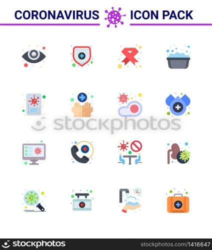 Simple Set of Covid-19 Protection Blue 25 icon pack icon included report, soapy water, hiv, soap basin, basin viral coronavirus 2019-nov disease Vector Design Elements