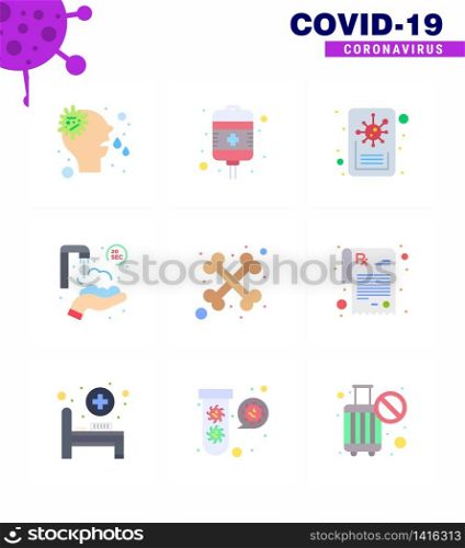 Simple Set of Covid-19 Protection Blue 25 icon pack icon included skeleton, bones, news, washing, protect hands viral coronavirus 2019-nov disease Vector Design Elements
