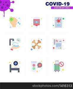 Simple Set of Covid-19 Protection Blue 25 icon pack icon included skeleton, bones, news, washing, protect hands viral coronavirus 2019-nov disease Vector Design Elements