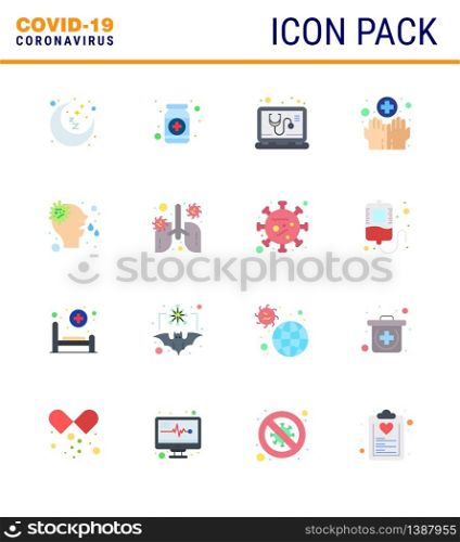 Simple Set of Covid-19 Protection Blue 25 icon pack icon included washing, hygiene, medicine, hands, online viral coronavirus 2019-nov disease Vector Design Elements