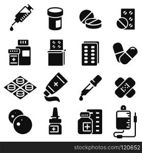 Simple Set of Pills Related Vector Icons on White Background. Simple Set of Pills Related Vector Icons.