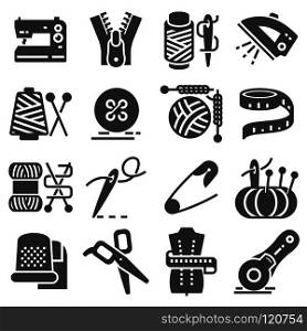 Simple Set of Sewing Related Vector Icons. Contains such Icons as Sewing Machine, Measuring Tape, Wool and more. Simple Set of Sewing Related Vector Icons.