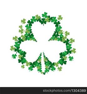 simple shamrock frame made of bright green small shamrocks leaf vector illustration best for saint Patrick day
