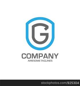 simple shield with initial letter G Logo vector concept