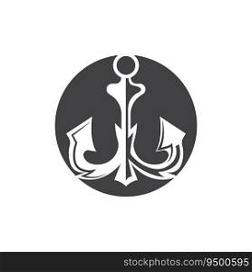 Simple Ship Anchor Logo Design, Silhouette Vector Illustration