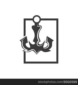 Simple Ship Anchor Logo Design, Silhouette Vector Illustration