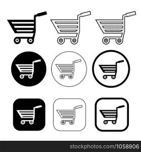 Simple shopping cart trolley icon sign design