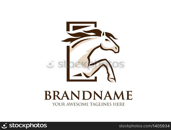 simple sign head of horse for race sport logo vector, equestrian sport vector illustration