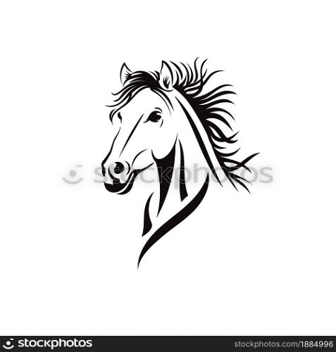 Simple sign horse head sport logo vector, equestrian sport vector illustration