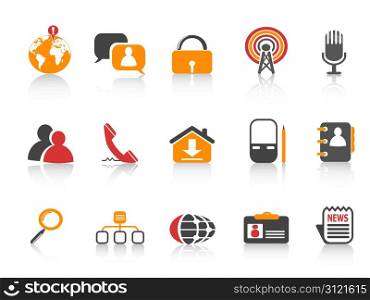 simple social media icons in colors for web design