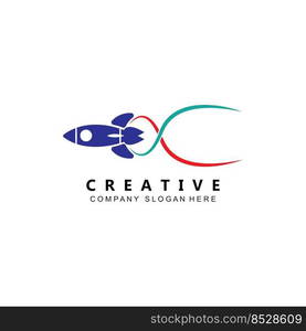 simple space rocket icon vector logo free