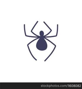 Simple spider on a white background. Insects, attributes for magic, witchcraft. Hand drawn vector isolated single illustration.