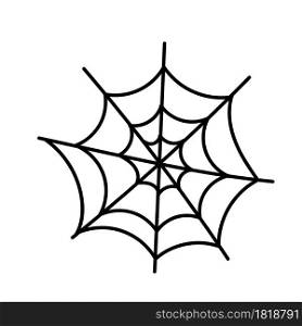Simple spider web. Mystic. Halloween. Doodle style illustration