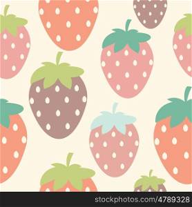 Simple Strawberry Seamless Pattern Background Vector Illustration EPS10