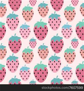 Simple Strawberry Seamless Pattern Background Vector Illustration EPS10. Simple Strawberry Seamless Pattern Background Vector Illustration