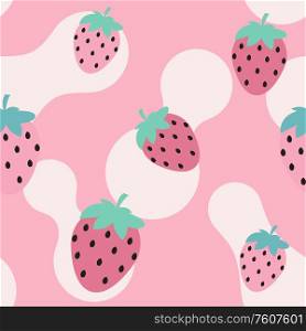 Simple Strawberry Seamless Pattern Background Vector Illustration EPS10. Simple Strawberry Seamless Pattern Background Vector Illustration