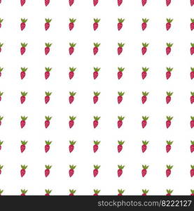 Simple strawberry seamless pattern. Hand drawn strawberries wallpaper. Fruits backdrop. Design for fabric, textile print, wrapping paper, kitchen textiles, cover. Vector illustration. Simple strawberry seamless pattern. Hand drawn strawberries wallpaper. Fruits backdrop.