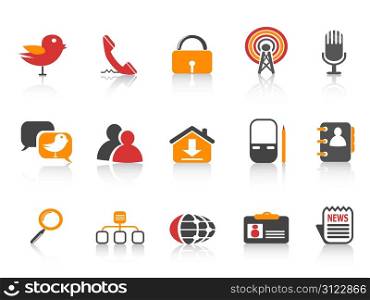 simple style of social media icons in colors