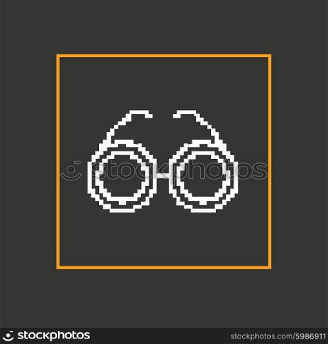 Simple stylish glasses pixel icon. Vector design.. Simple stylish glasses pixel icon. Vector design