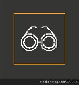 Simple stylish glasses pixel icon. Vector design.. Simple stylish glasses pixel icon. Vector design