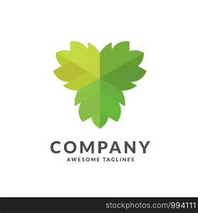 simple stylish green leaf logo, Illustrations of stylized plants to design logos.