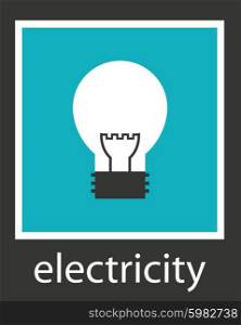 Simple stylish icon bulb. Vector electro design.. Simple stylish icon bulb. Vector electro design
