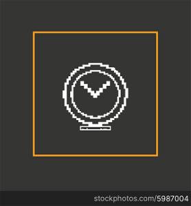 Simple stylish pixel clock icon. Vector design.. Simple stylish pixel clock icon. Vector design
