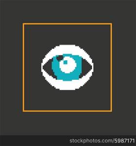 Simple stylish pixel eye icon. Vector design.. Simple stylish pixel eye icon. Vector design
